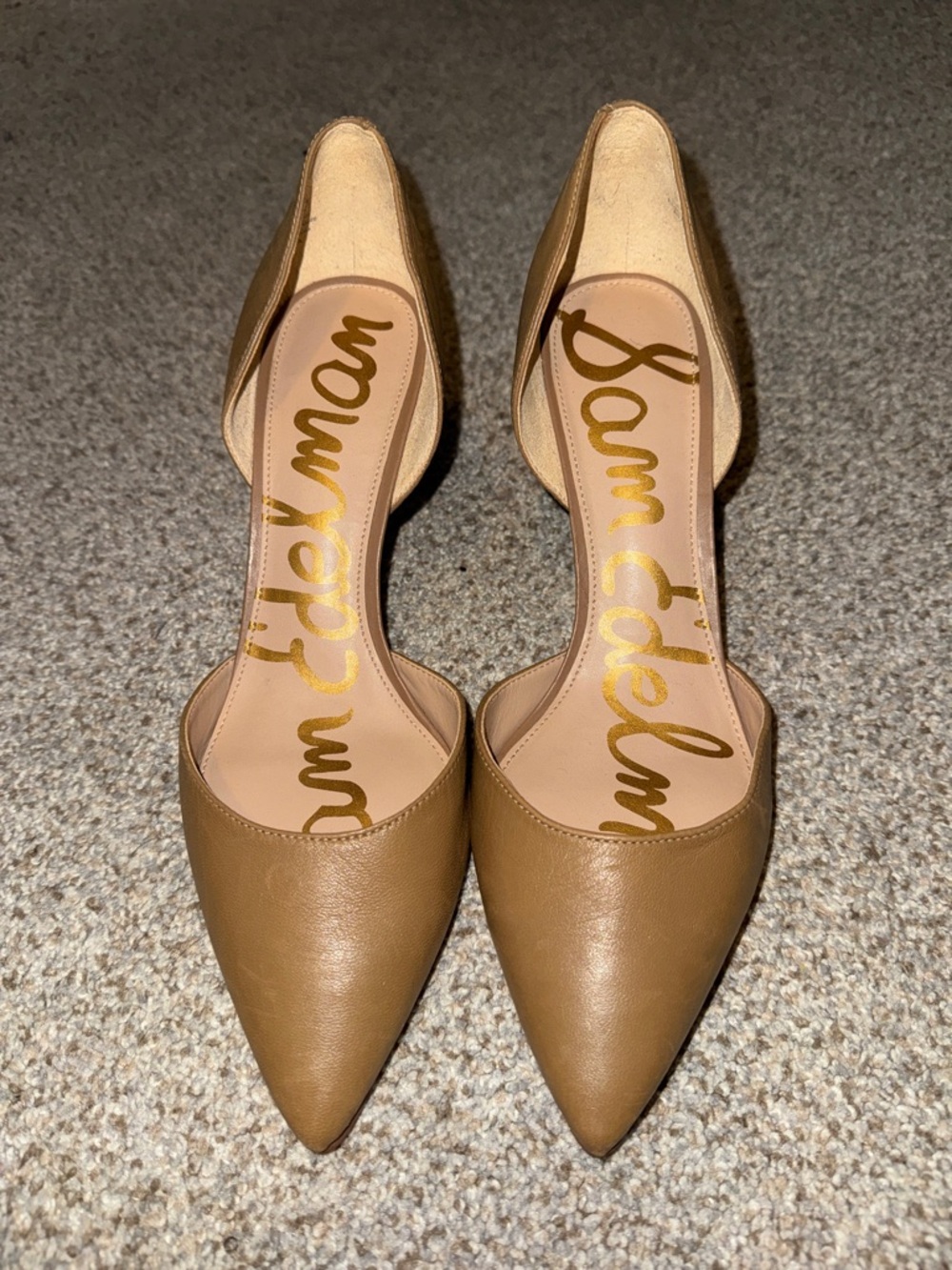 Sam Edelman Tan Pointed d'Orsay Heels